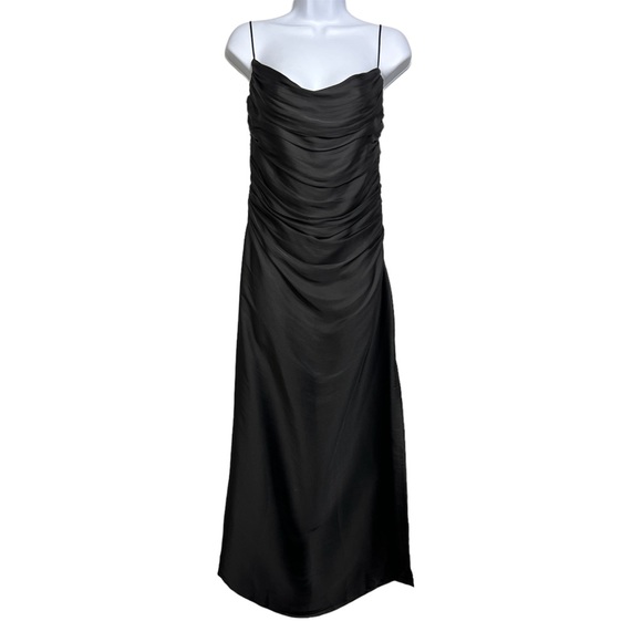 Zara Dresses & Skirts - Zara Open Back Draped Midi Dress  in Black New with Tag